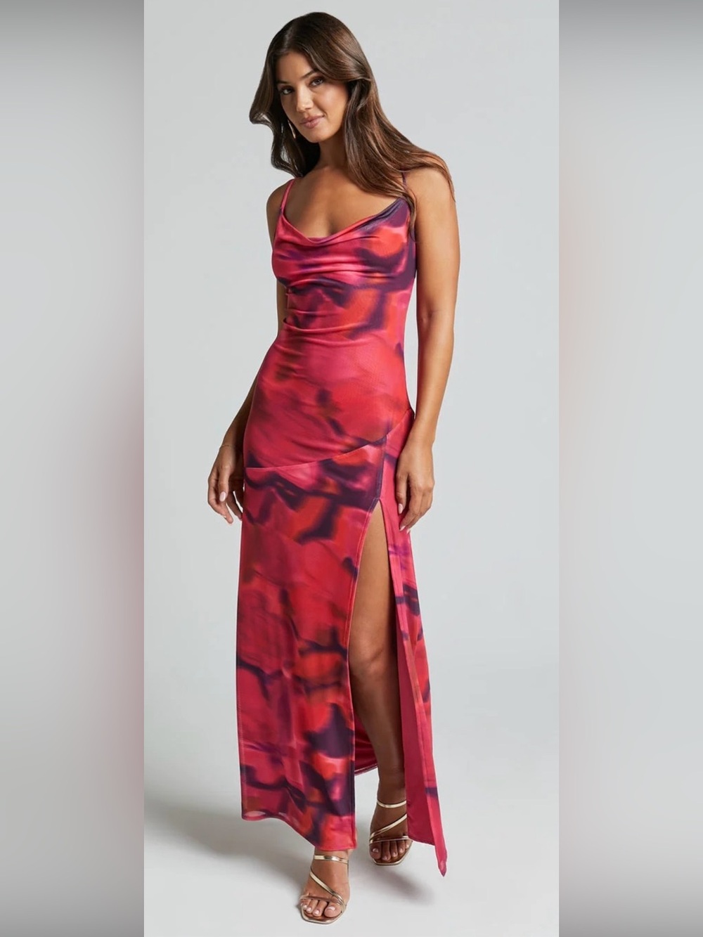 NWT Showpo Adeana Print Lula Mesh Maxi Dress